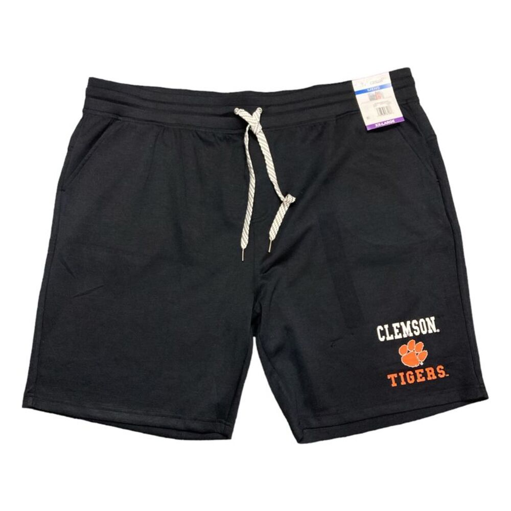 Black Clemson Tigers - Liv Casual Men's Soft Comfortable Drawstring NCAA Logo Sh